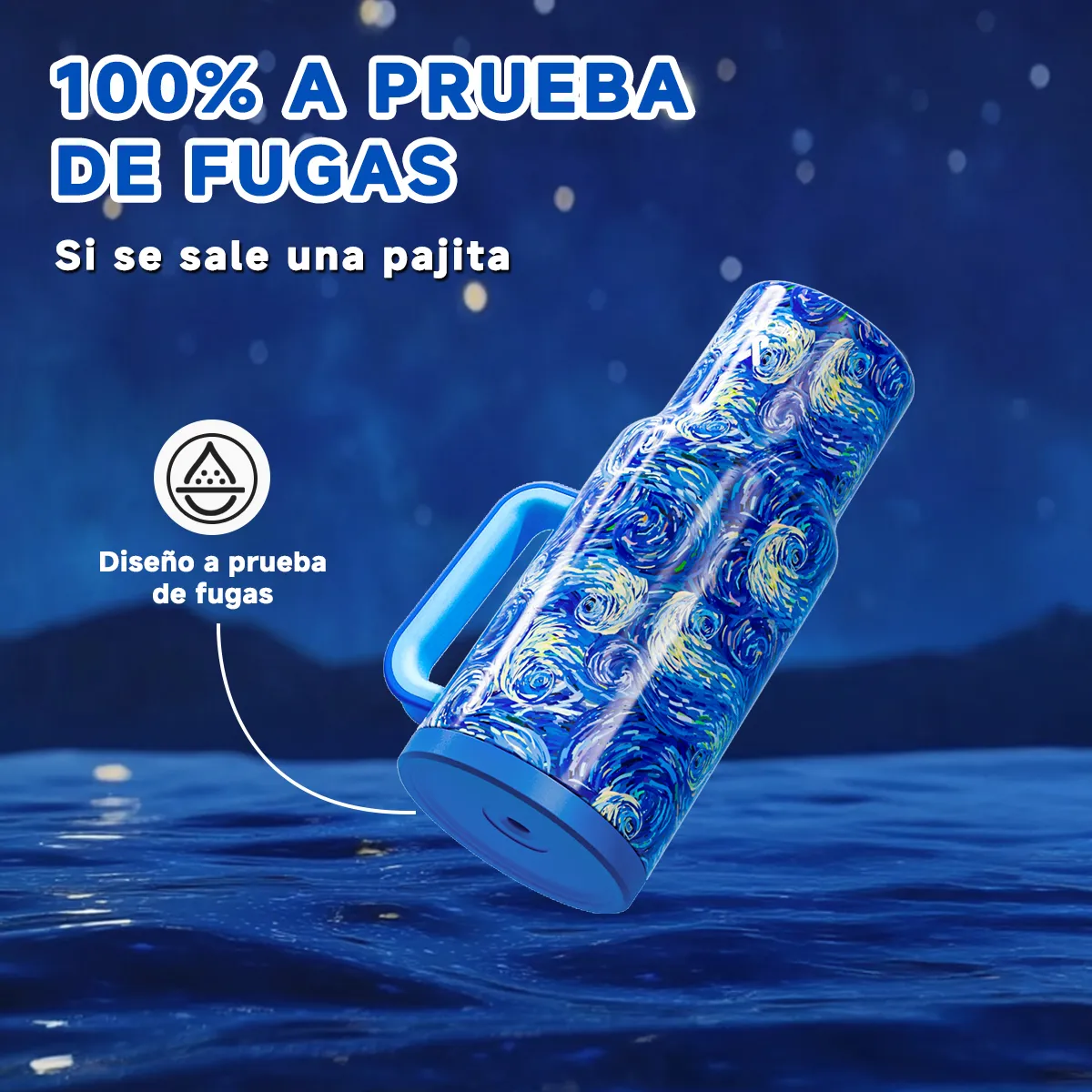 Foto 5 pulgar | Vaso Térmico Acero Inoxidable Con Paja Calor/frí 40oz  Eo Safe Imports Esi-19757 Azul