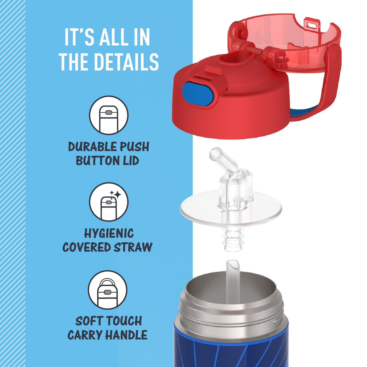 Foto 5 pulgar | Botella De Agua Thermos Funtainer 350 Ml Para Niños De Acero Inoxidable - Venta Internacional.