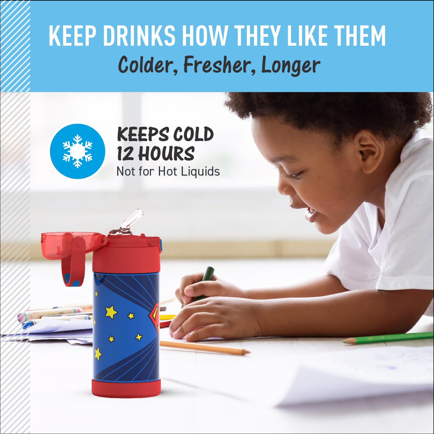 Foto 6 pulgar | Botella De Agua Thermos Funtainer 350 Ml Para Niños De Acero Inoxidable - Venta Internacional.