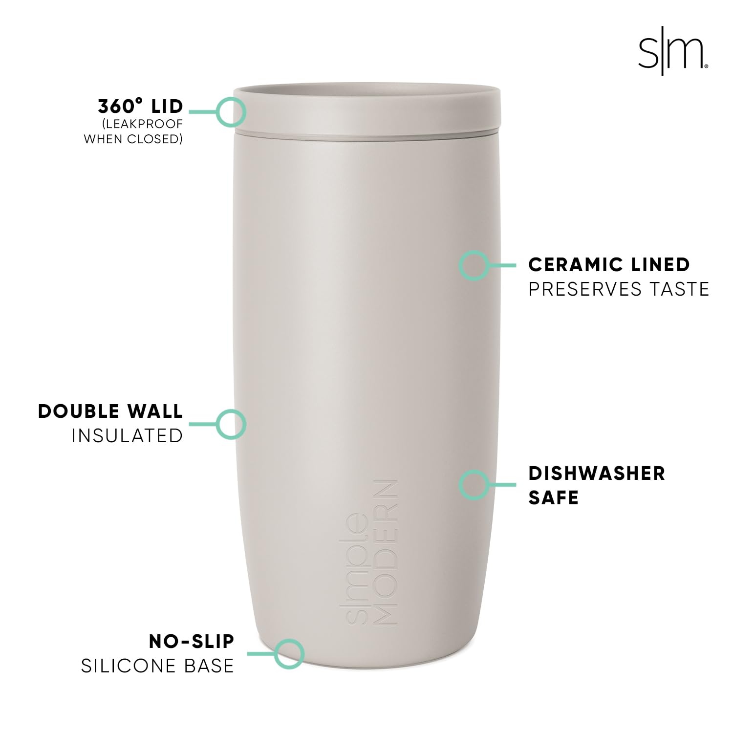 Foto 5 pulgar | Taza De Café De Viaje Simple Modern Voyager 480 Ml - Venta Internacional.