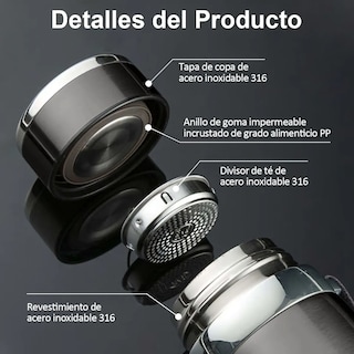 Foto 3 | Termo De Acero Inoxidable Portatil 1000ml Lab.g Negro