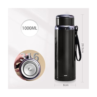 Foto 4 | Termo De Acero Inoxidable Portatil 1000ml Lab.g Negro