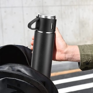 Foto 4 | Termo Botella Acero Inoxidable 304 Al Vacío Con Dos Tazas Eo Safe Imports Esi-20158 Negro