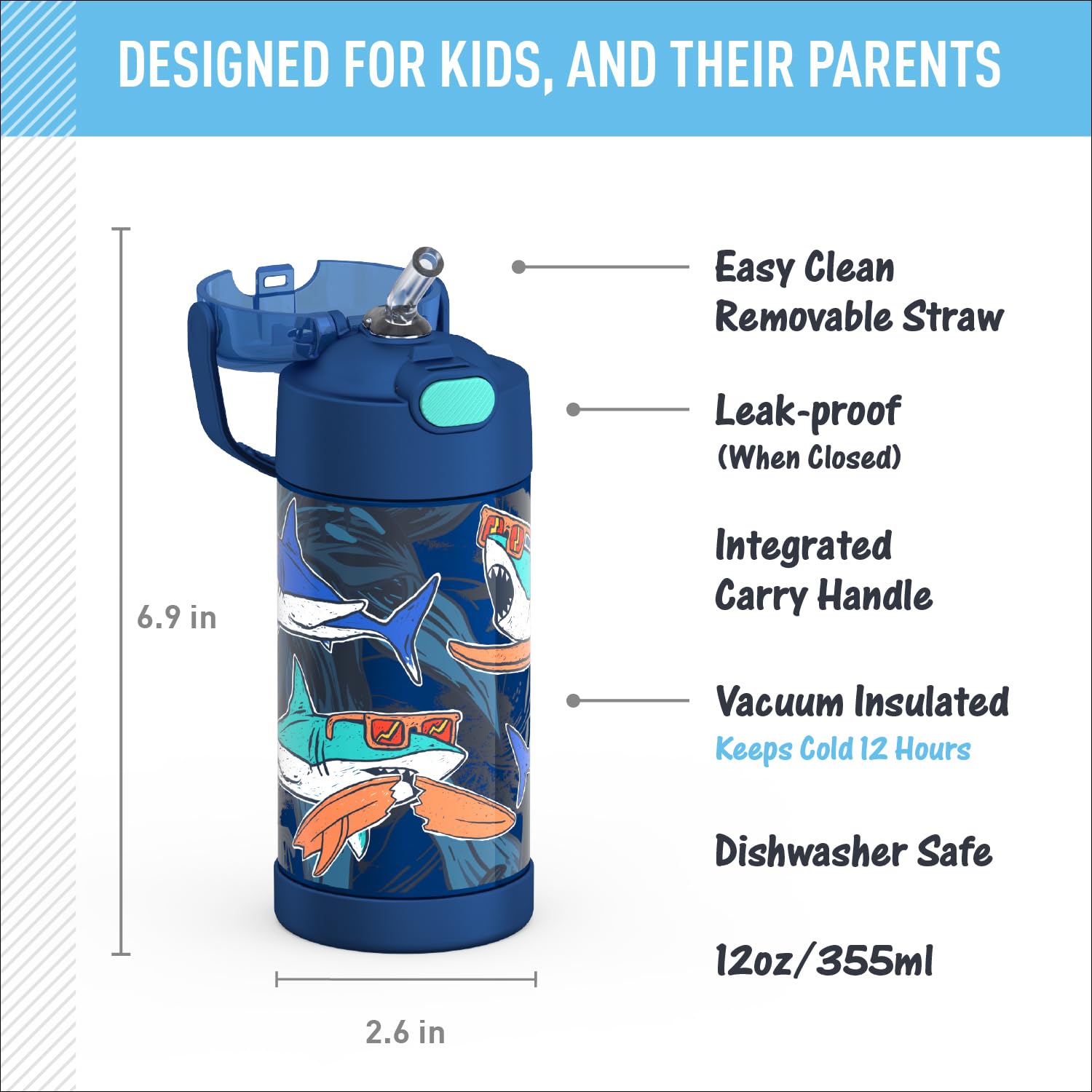 Foto 3 pulgar | Botella De Agua Thermos Funtainer 12 Oz Para Niños De Acero Inoxidable - Venta Internacional.