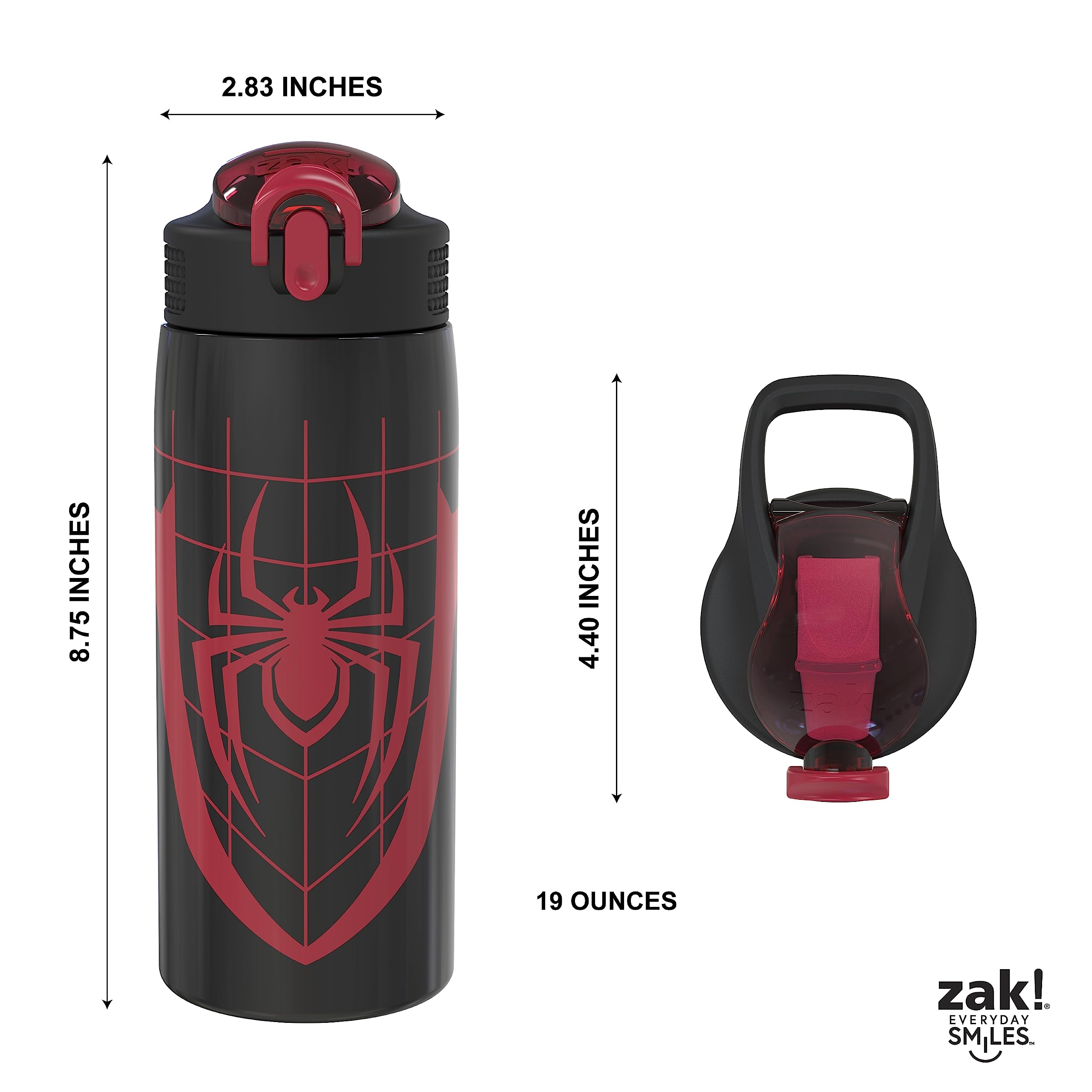 Foto 5 | Botella De Agua Zak Designs Marvel Spider-man 560 Ml De Acero Inoxidable - Venta Internacional.