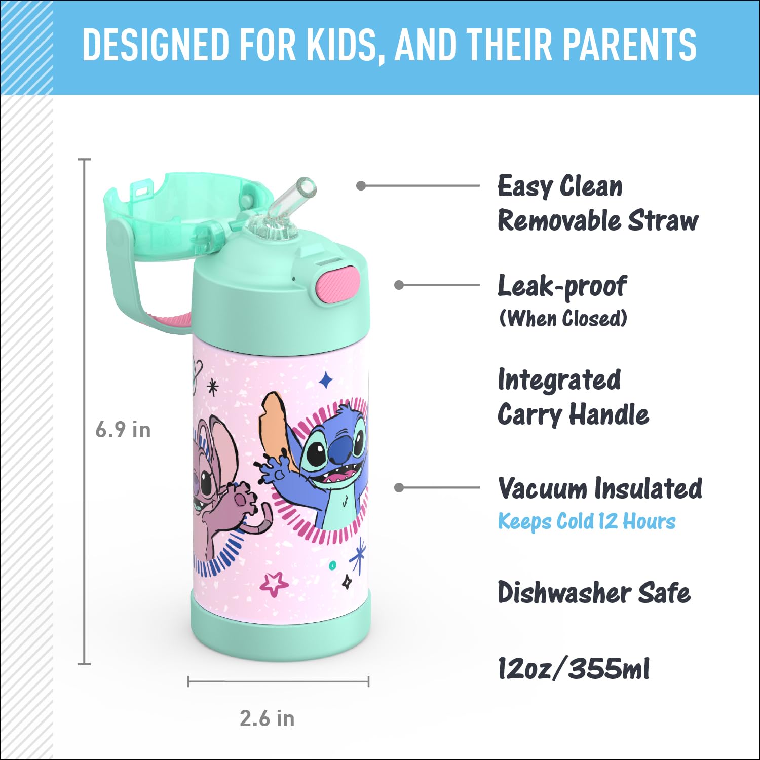 Foto 3 pulgar | Botella De Agua Thermos Funtainer 12 Oz Para Niños De Acero Inoxidable - Venta Internacional.