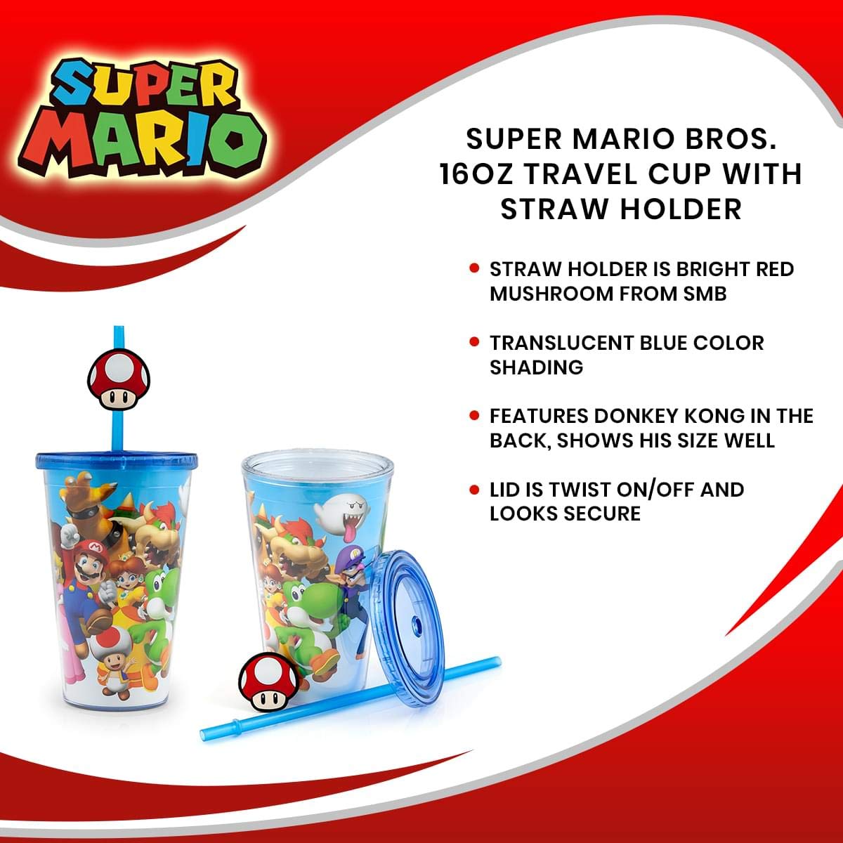 Foto 8 pulgar | Set De Gafas Just Funky Abysse Corp Nintendo Mario Kart - Venta Internacional.