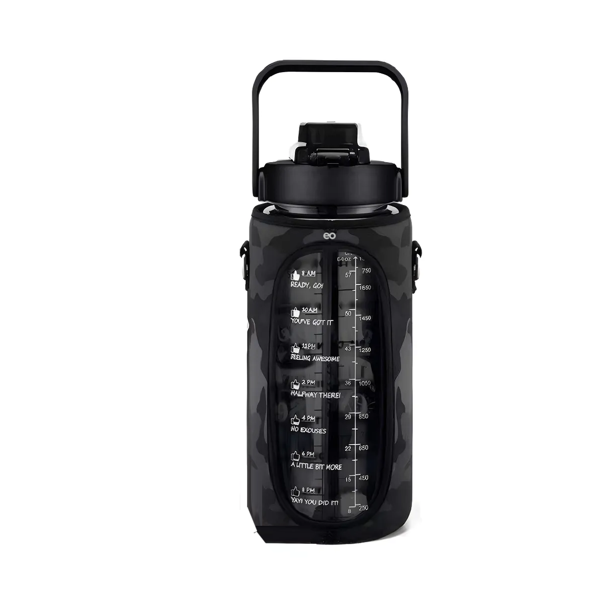 Foto 1 | Botella Deportiva De 2l Botella De Agua Con Popote Y Eslinga Eo Safe Importsesi-20587 Negro