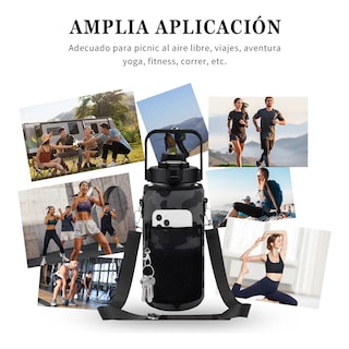 Foto 4 | Botella Deportiva De 2l Botella De Agua Con Popote Y Eslinga Eo Safe Importsesi-20587 Negro