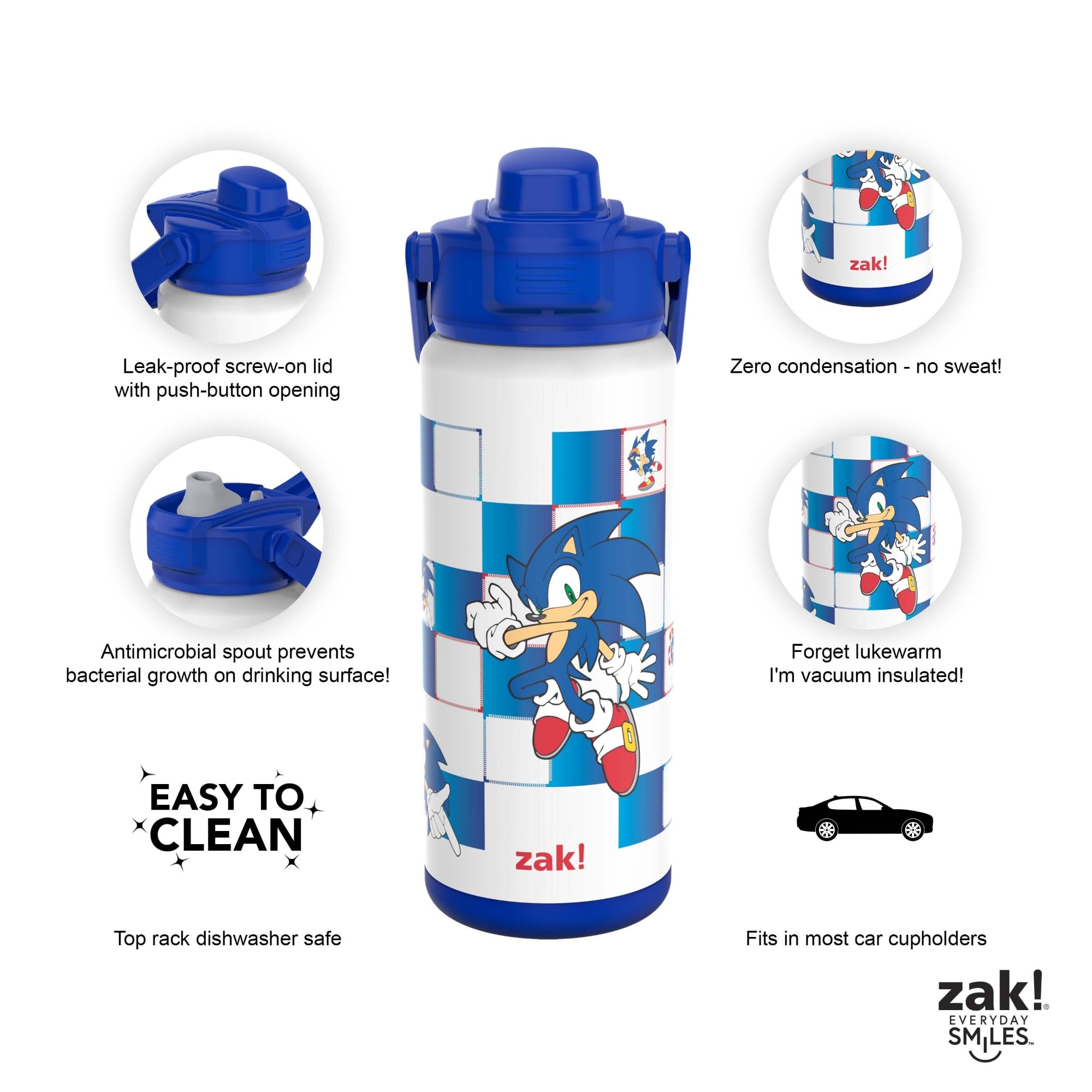 Foto 3 pulgar | Botella Aislante Zak! Beacon Sonic The Hedgehog  600 Ml - Venta Internacional.