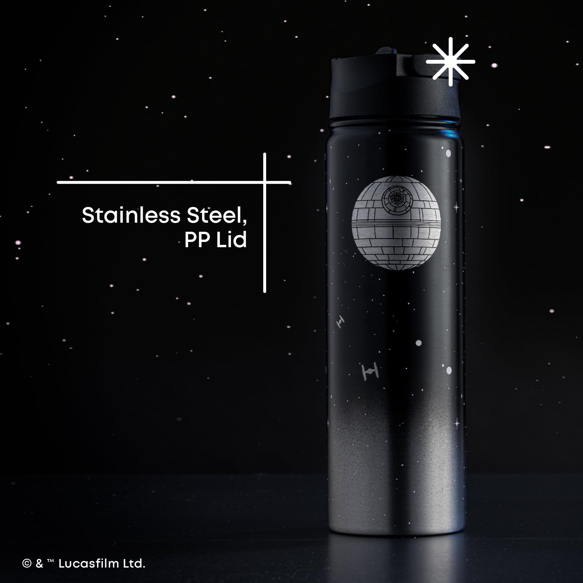 Foto 7 pulgar | Botella De Agua Joyjolt De Acero Inoxidable  650 Ml  Star Wars Death Star - Venta Internacional.