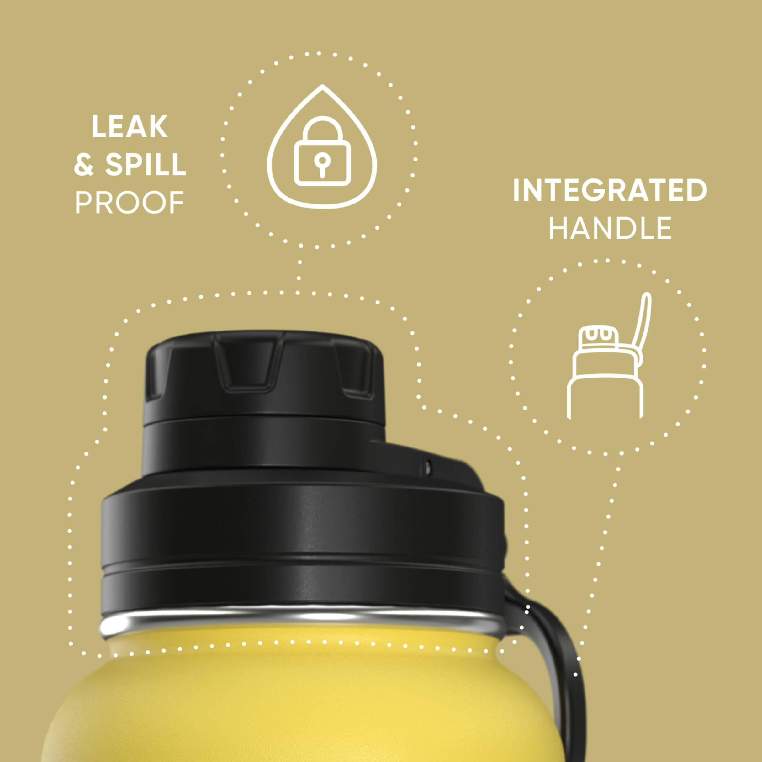 Foto 3 pulgar | Botella De Agua Aislante Hydrapeak De 950 Ml Con Tapa Tipo Vaso  Color Limón - Venta Internacional.