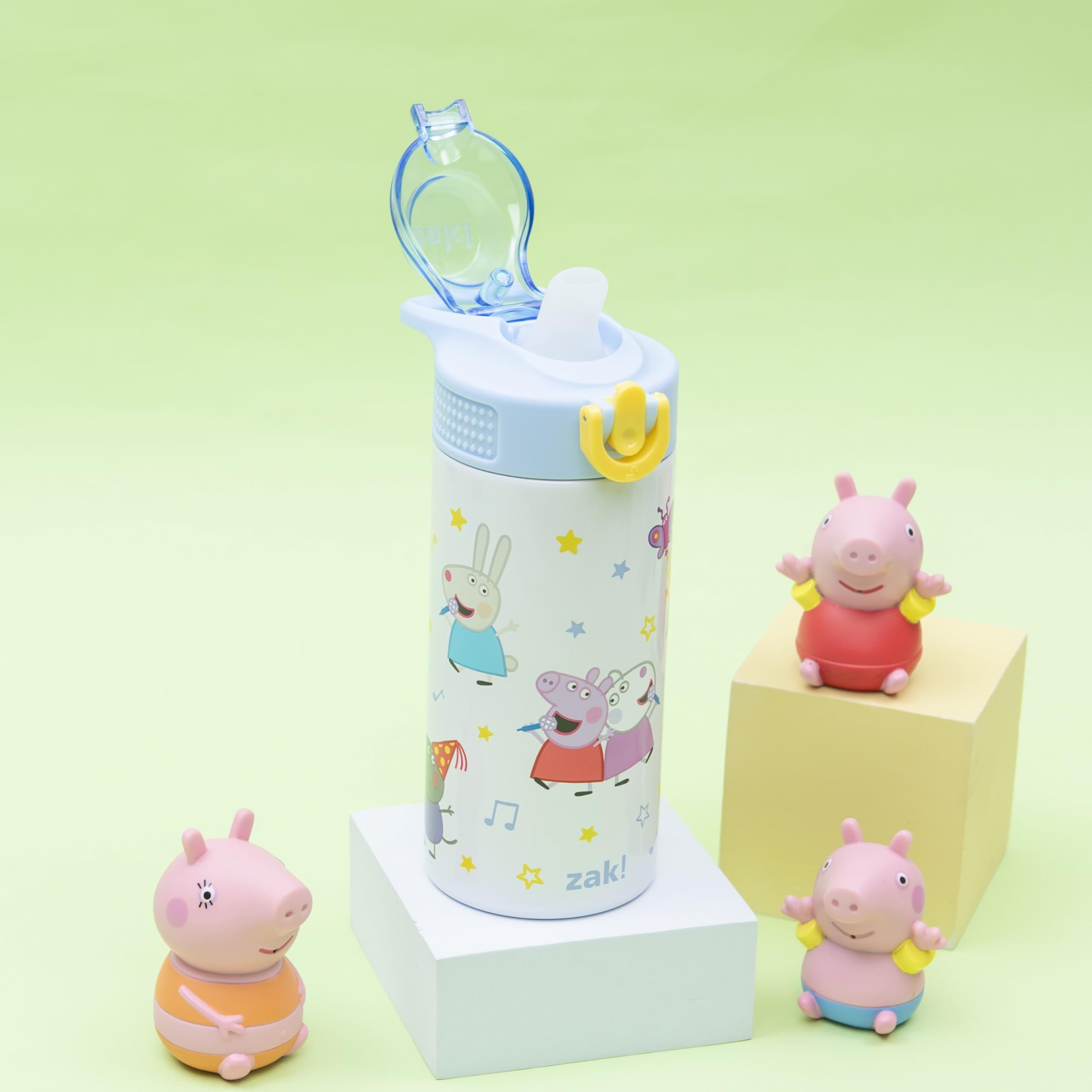 Foto 3 pulgar | Botella De Agua Zak Designs Peppa Pig Sage Kids De Acero Inoxidable  400 Ml - Venta Internacional.