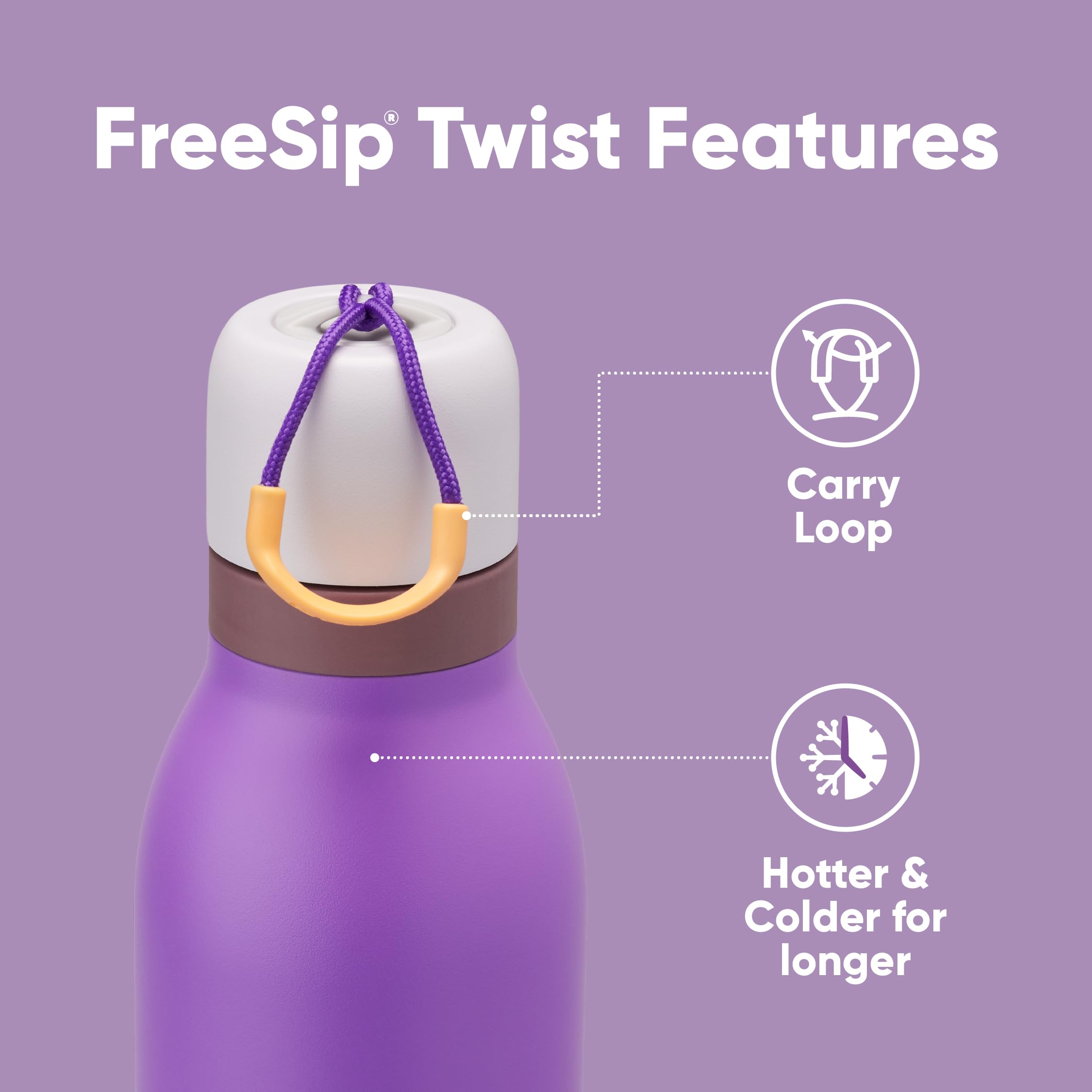 Foto 3 pulgar | Botella De Agua Owala Freesip Twist Insulated  500 Ml  Color Morado - Venta Internacional.
