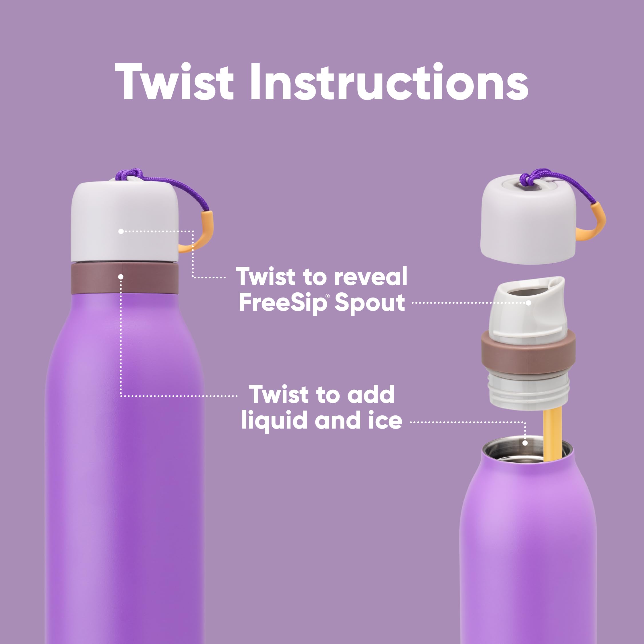 Foto 4 pulgar | Botella De Agua Owala Freesip Twist Insulated  500 Ml  Color Morado - Venta Internacional.