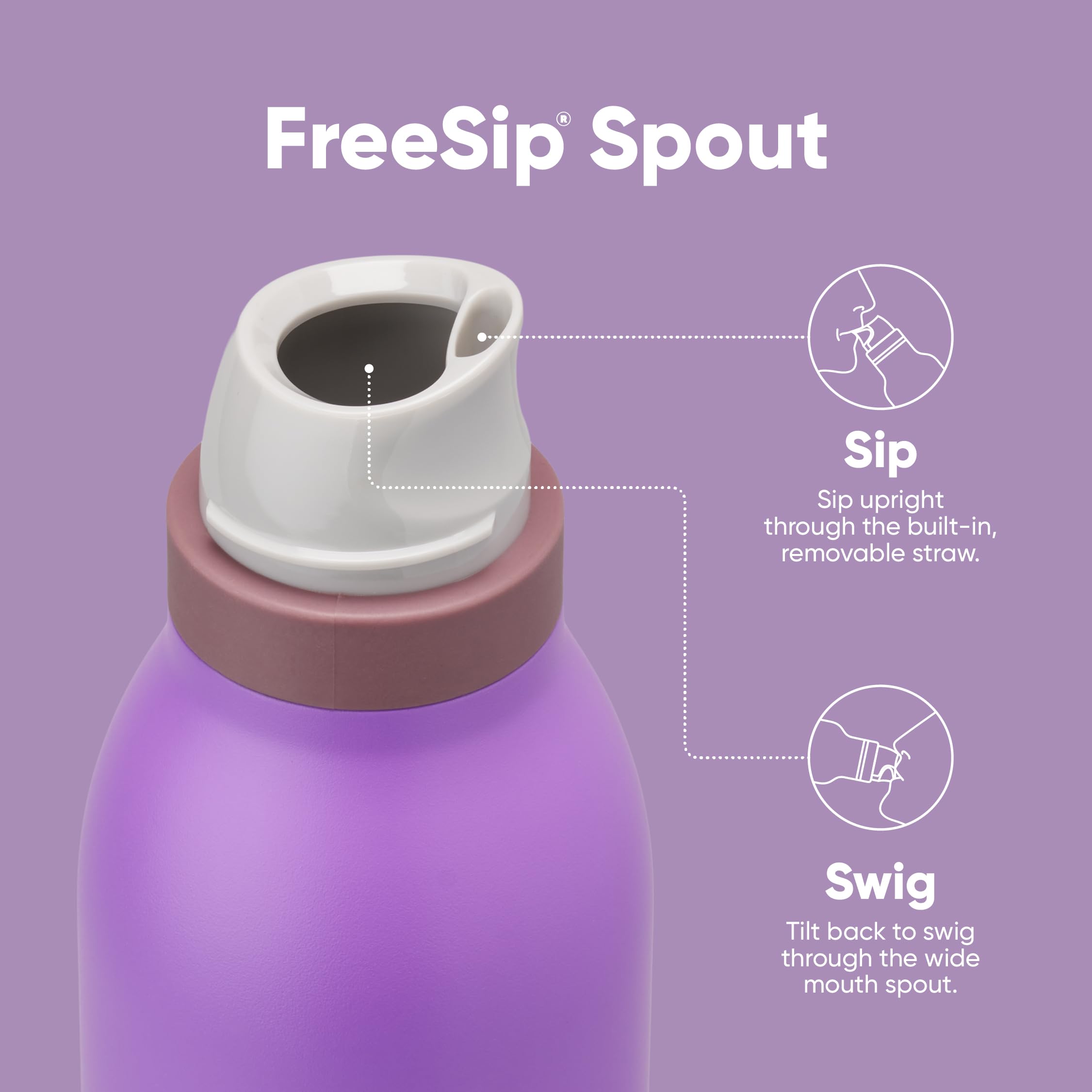 Foto 5 pulgar | Botella De Agua Owala Freesip Twist Insulated  500 Ml  Color Morado - Venta Internacional.