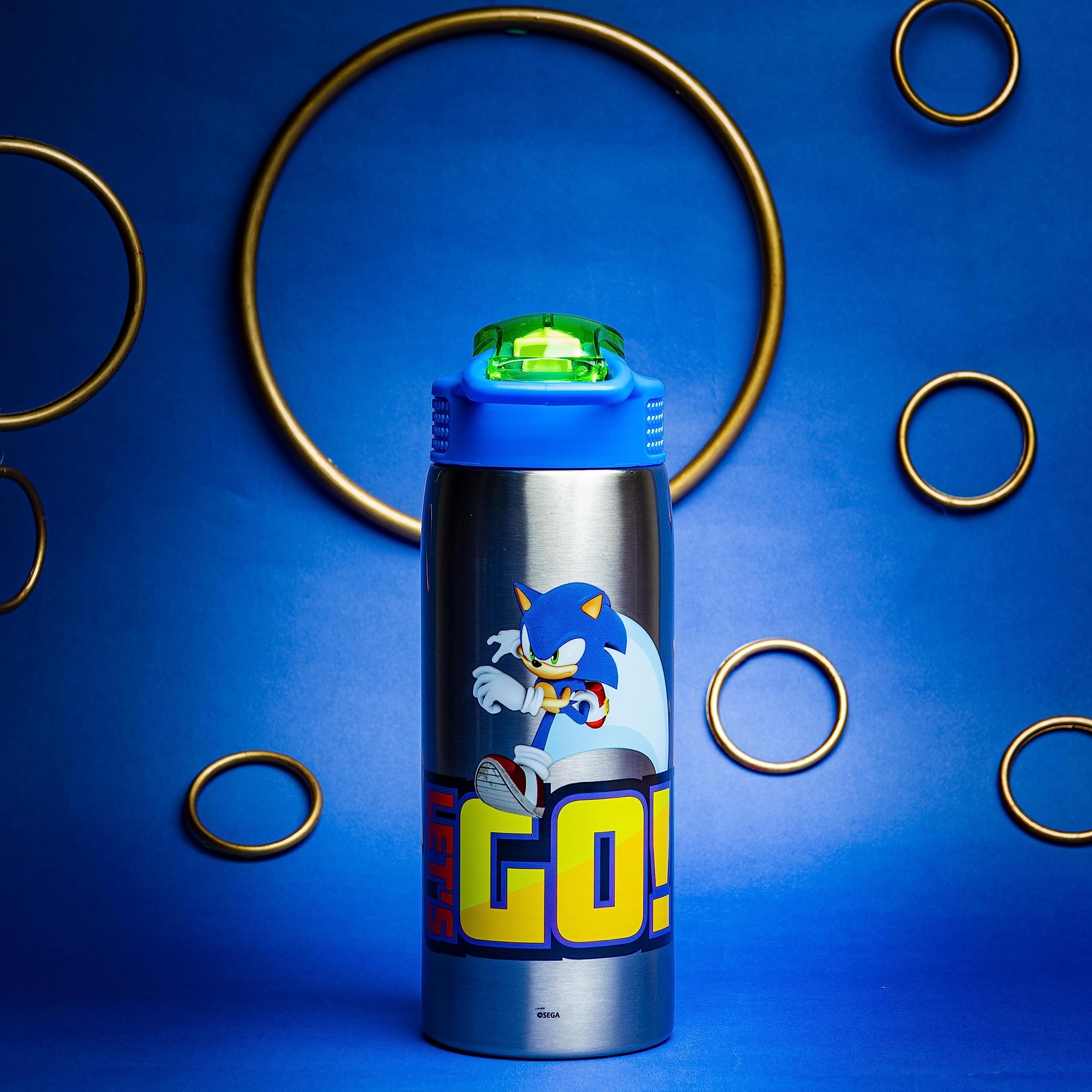 Foto 4 pulgar | Botella De Agua Zak Designs Sonic The Hedgehog  560 Ml  Acero Inoxidable - Venta Internacional.