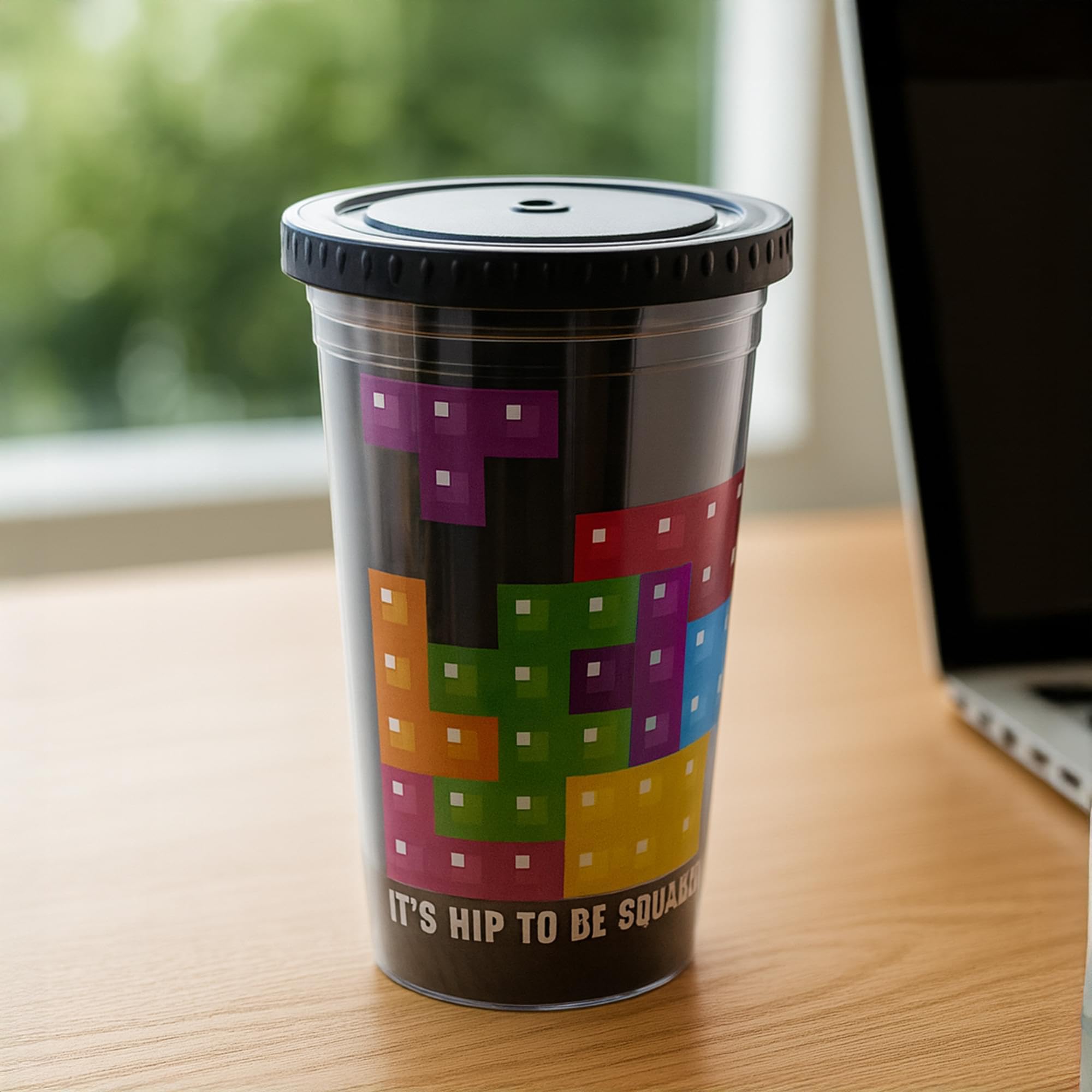 Foto 4 pulgar | Vaso De Viaje Tetris Hip To Be Square De Plástico De 473 Ml - Venta Internacional.