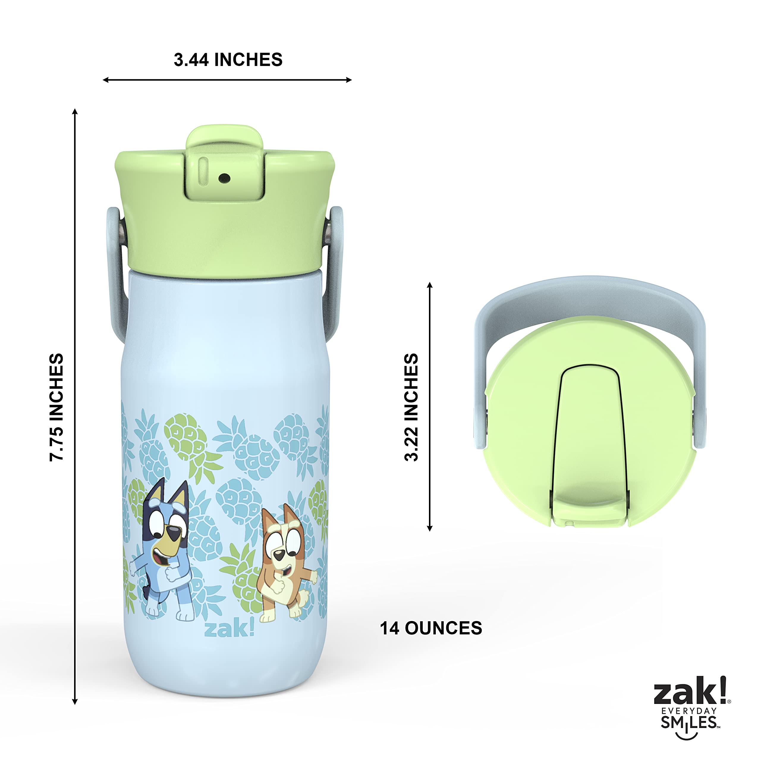 Foto 8 pulgar | Botella De Agua Zak Designs Harmony Bluey Kids De Acero Inoxidable De 400 Ml - Venta Internacional.