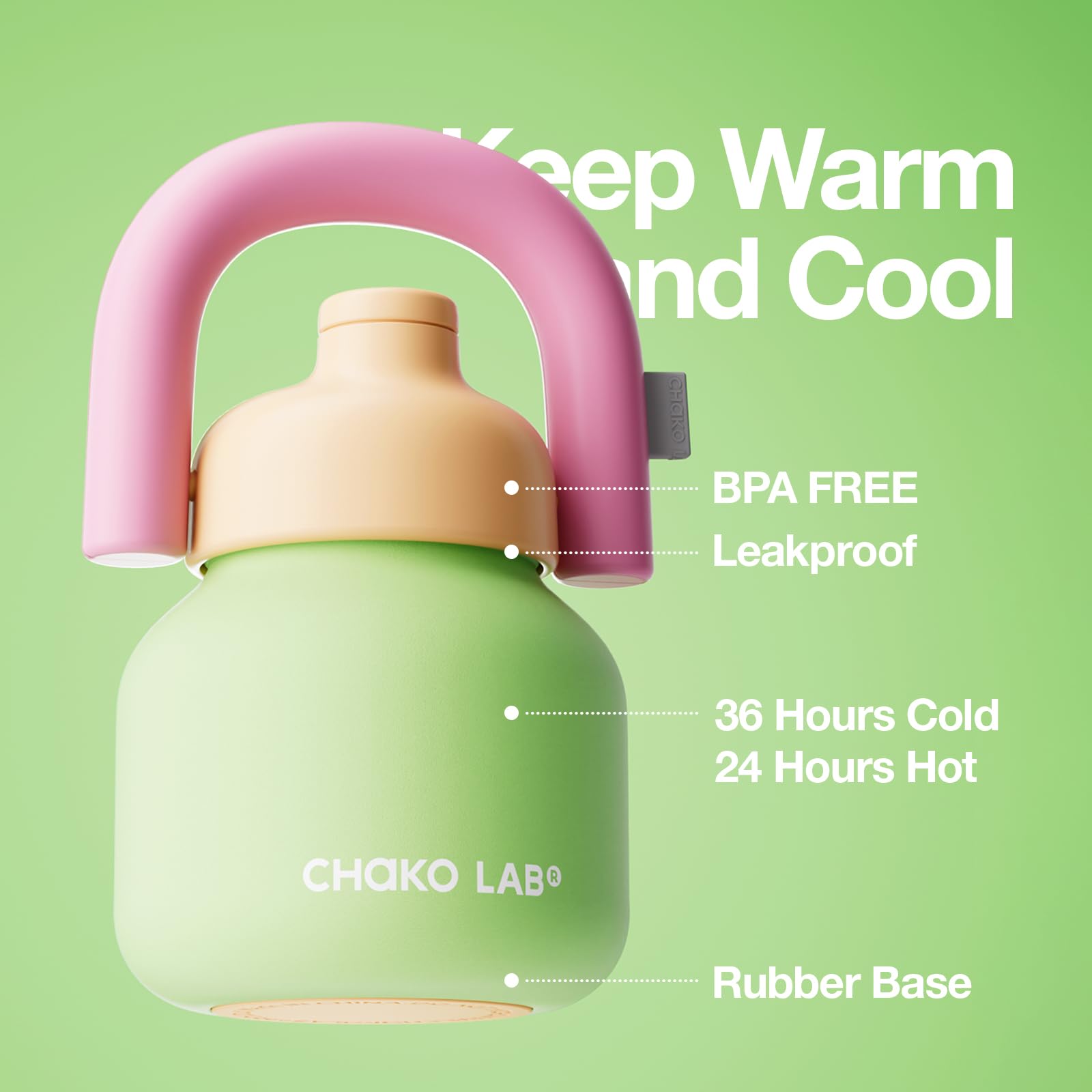 Foto 4 pulgar | Botella De Agua Con Aislamiento Chako Lab De 1 Litro Con Pajita Y Asa De Transporte - Venta Internacional.