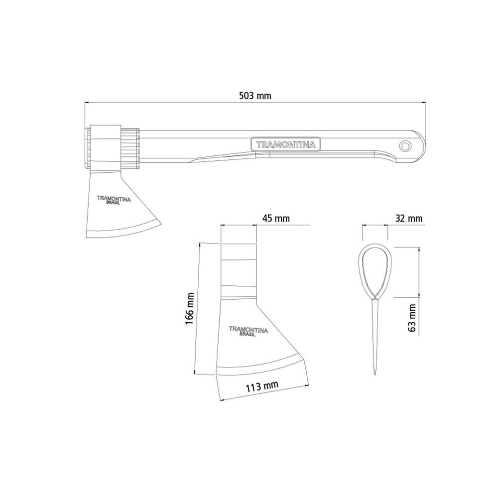 Foto 2 | Hacha Soldada Tramontina 77322424 color Negro 50 cm