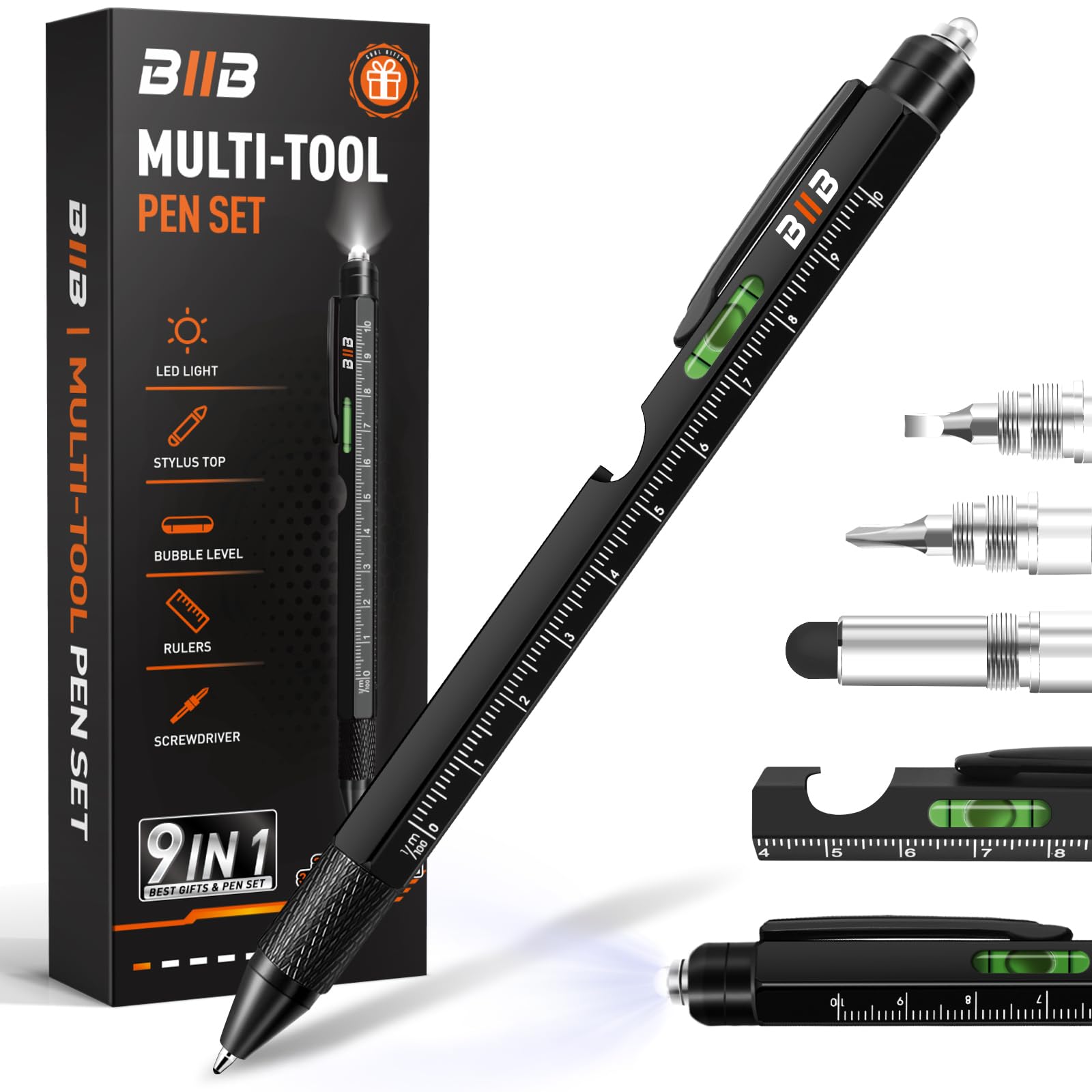 Foto 2 pulgar | Bolígrafo Multiherramienta Biib 9 En 1 Para Hombre Con Linterna Led Y Lápiz Capacitivo - Venta Internacional.