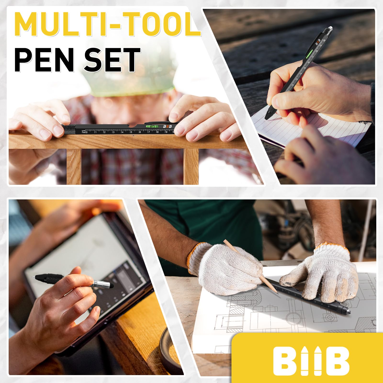 Foto 3 pulgar | Bolígrafo Multiherramienta Biib 9 En 1 Para Hombre Con Linterna Led Y Lápiz Capacitivo - Venta Internacional.