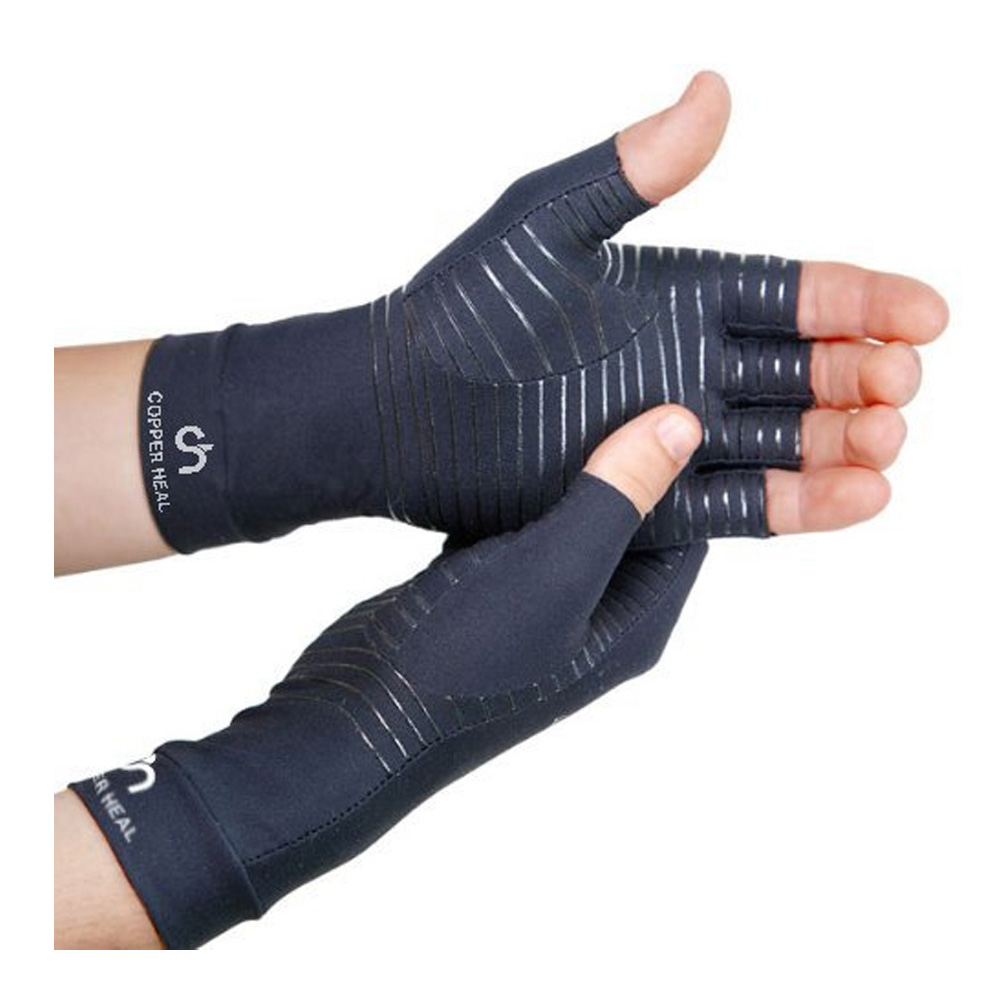 Guantes de Compresión para Artritis Copper Heal color Negro Talla L