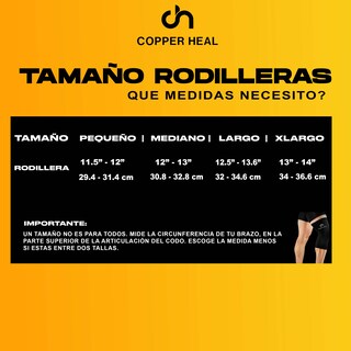 Foto 3 | Rodillera de Compresión Copper Heal color Negro Talla S