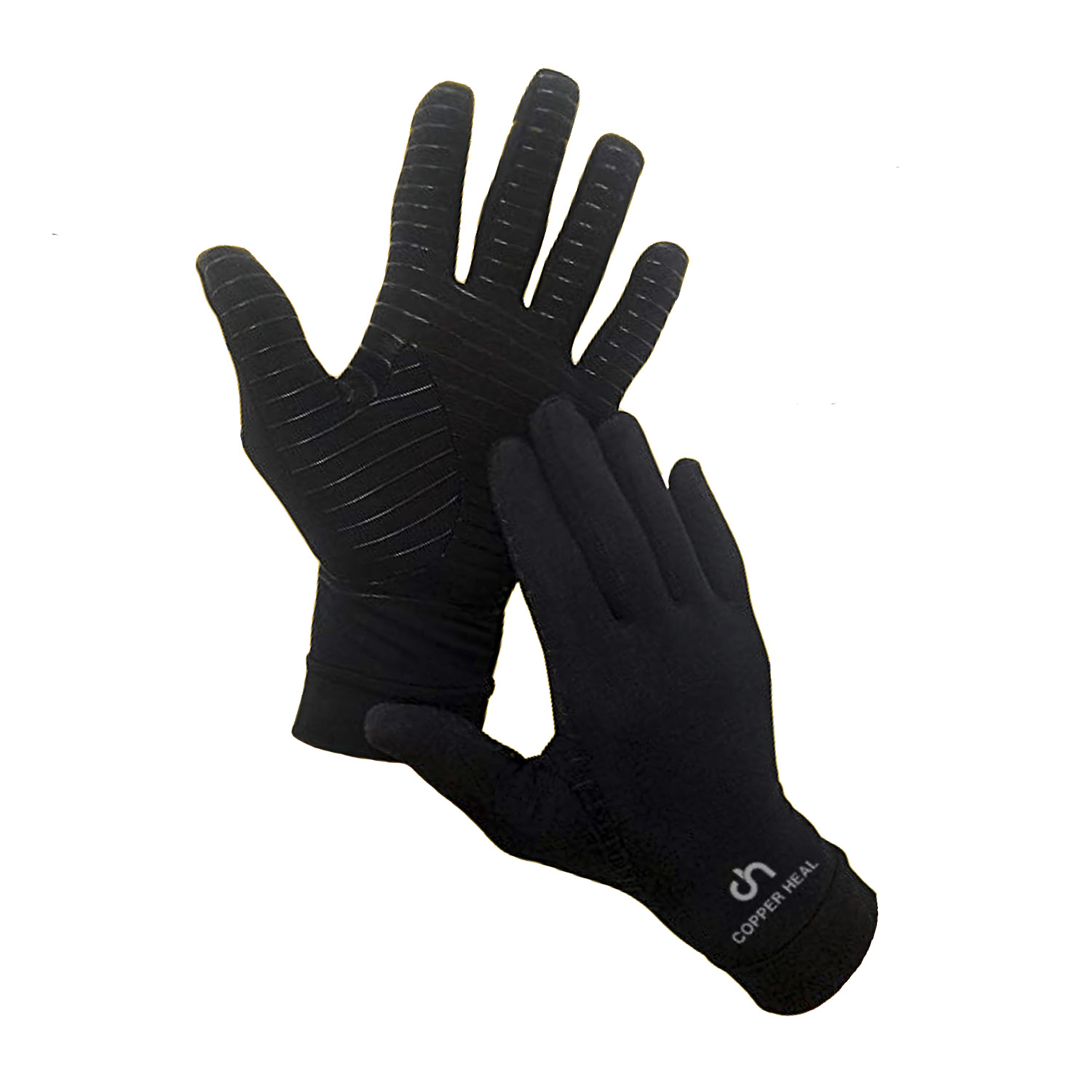 Guantes Full Hand de Compresión Copper Heal Negro para Artritis de Cobre Talla S