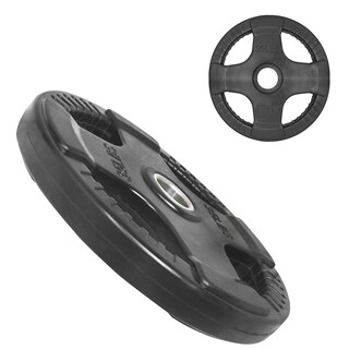 Foto 3 | Par de Discos Olímpicos Rubber 35 Lb 4 Agarres Tayga Negro