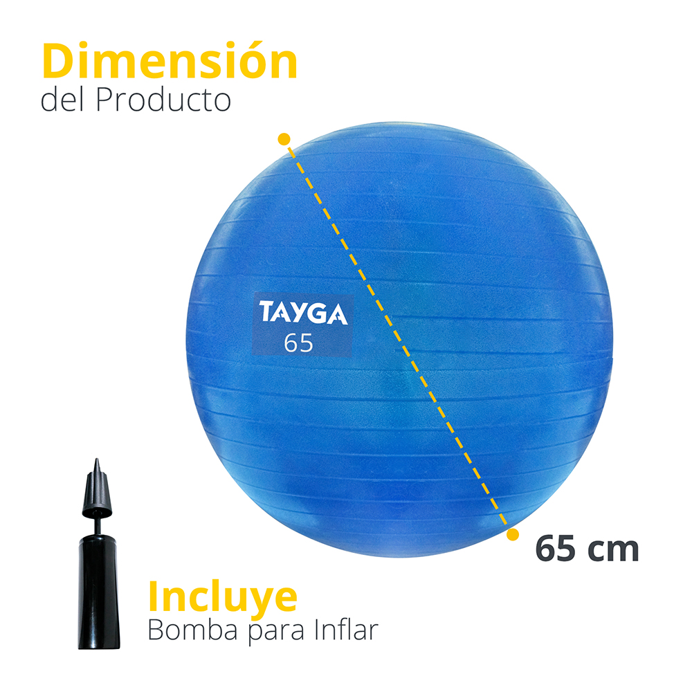 Foto 3 pulgar | Pelota de Yoga 65cm Tayga Azul