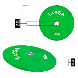 Foto 3 | Par de Discos Bumpers 10 lb Tayga Verde