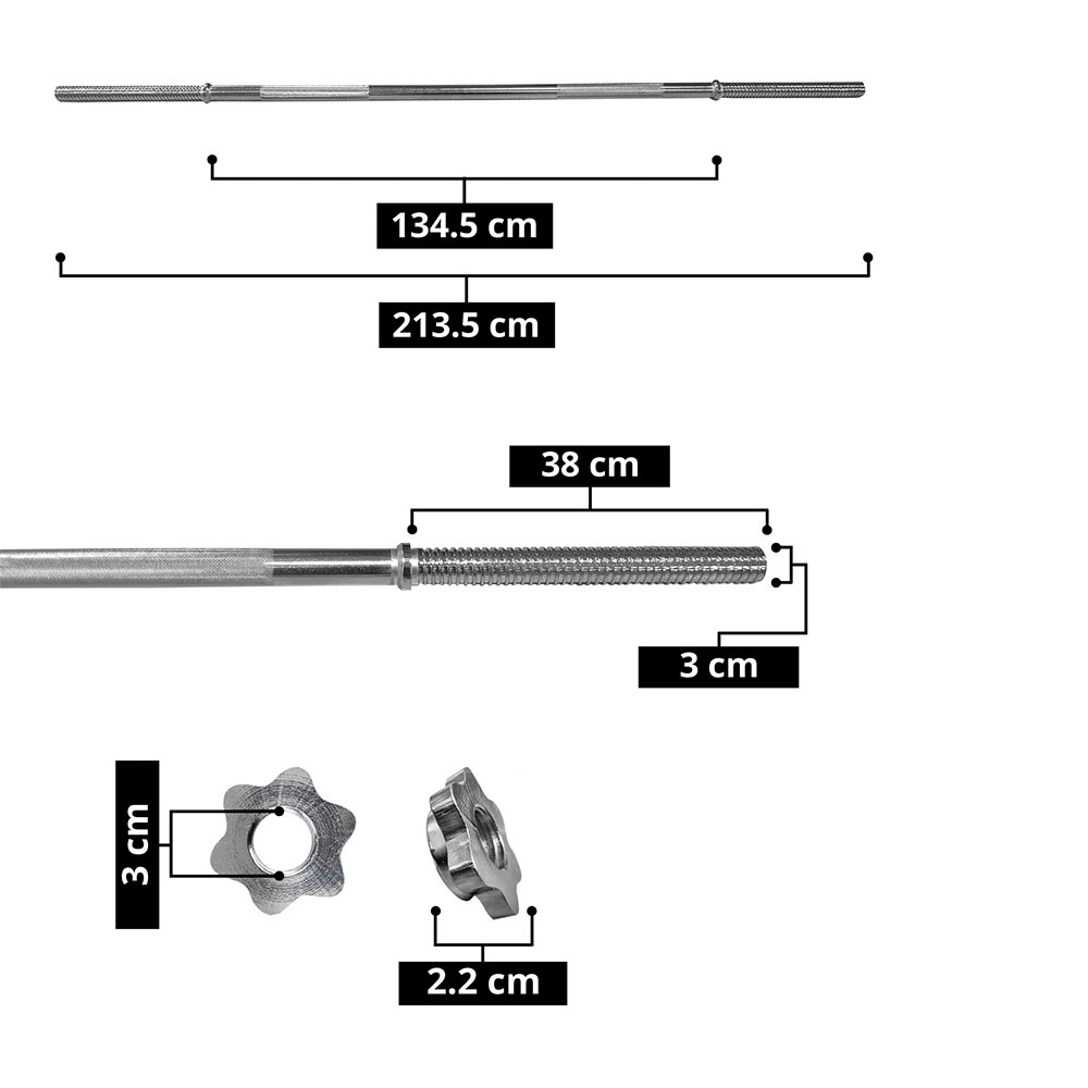 Foto 4 pulgar | Barra Recta 30mm 220 cm L Tayga con Seguros Cromada