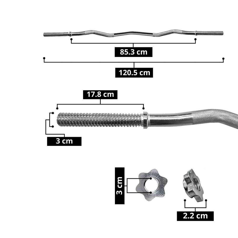 Foto 4 pulgar | Barra Z 30mm 120 cm Tayga con Seguros Cromada