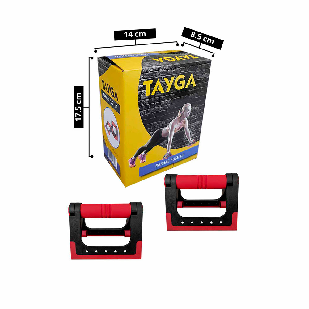 Foto 4 pulgar | Barras Push Up Plegables Tayga color Negro/Rojo