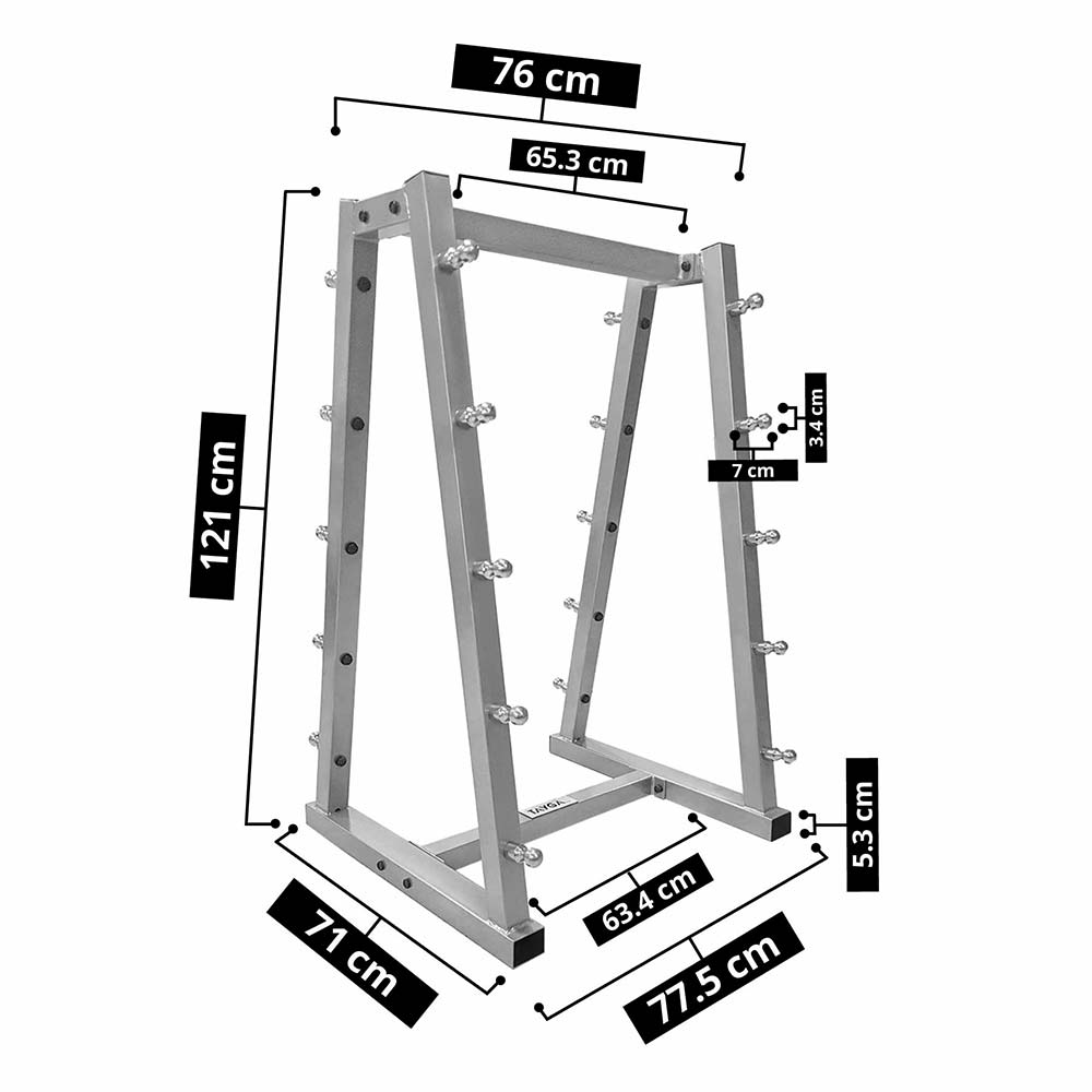 Foto 4 pulgar | Rack para Barra Recta ó Z con Peso Integrado Tayga color Plateado