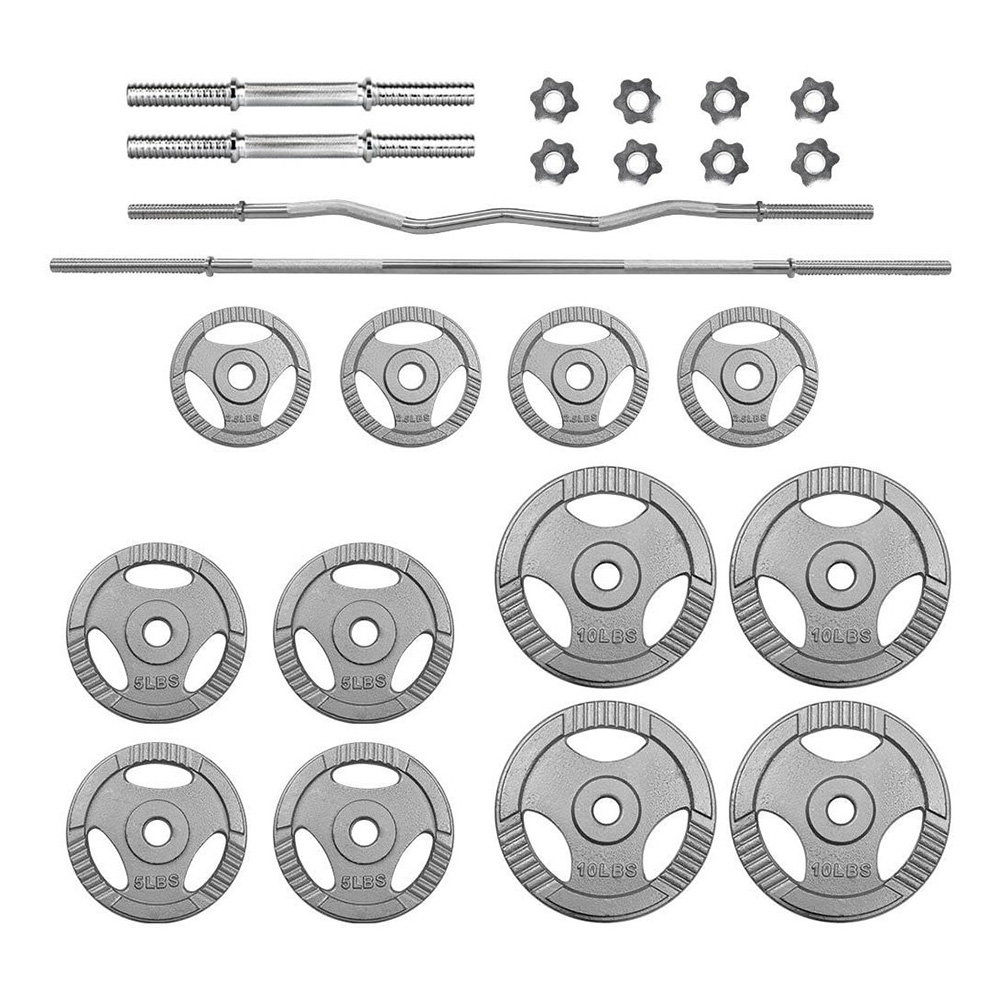 Kit de Pesas de 70 lb más Barra y Mancuernas Centurfit Mkz-pesas70lbs color Negro