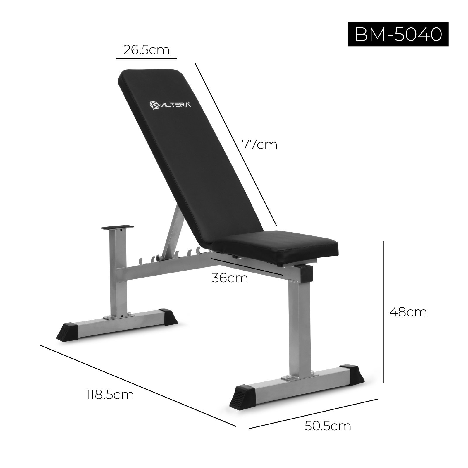 Foto 3 | Banco para Abdominales de 5 Posiciones Altera BM-5040 color Negro