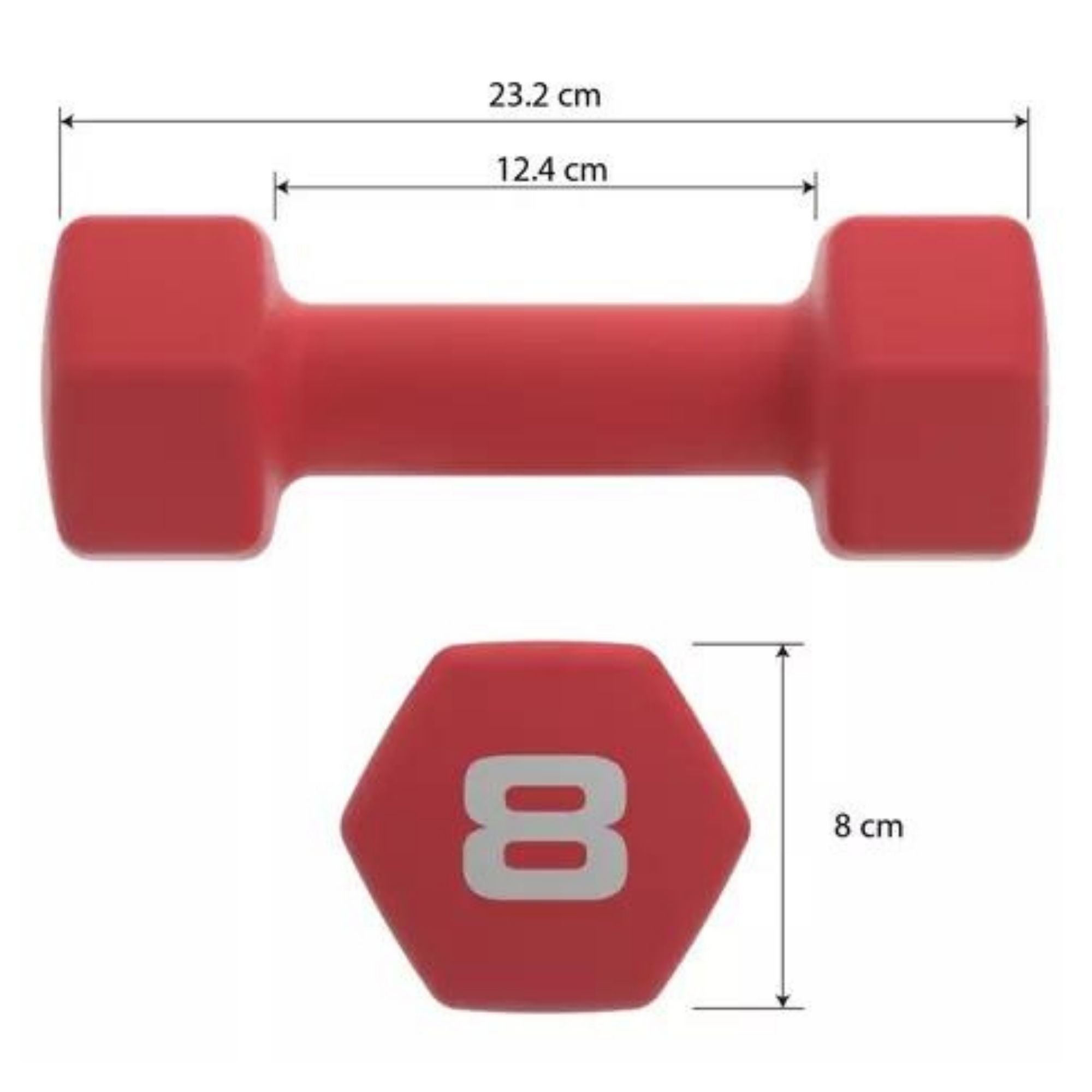 Foto 4 | Pesa Mancuerna 1 Pieza Bodyfit Bf-neo08 color Tinto 8lbs/3.63 kg Neopreno
