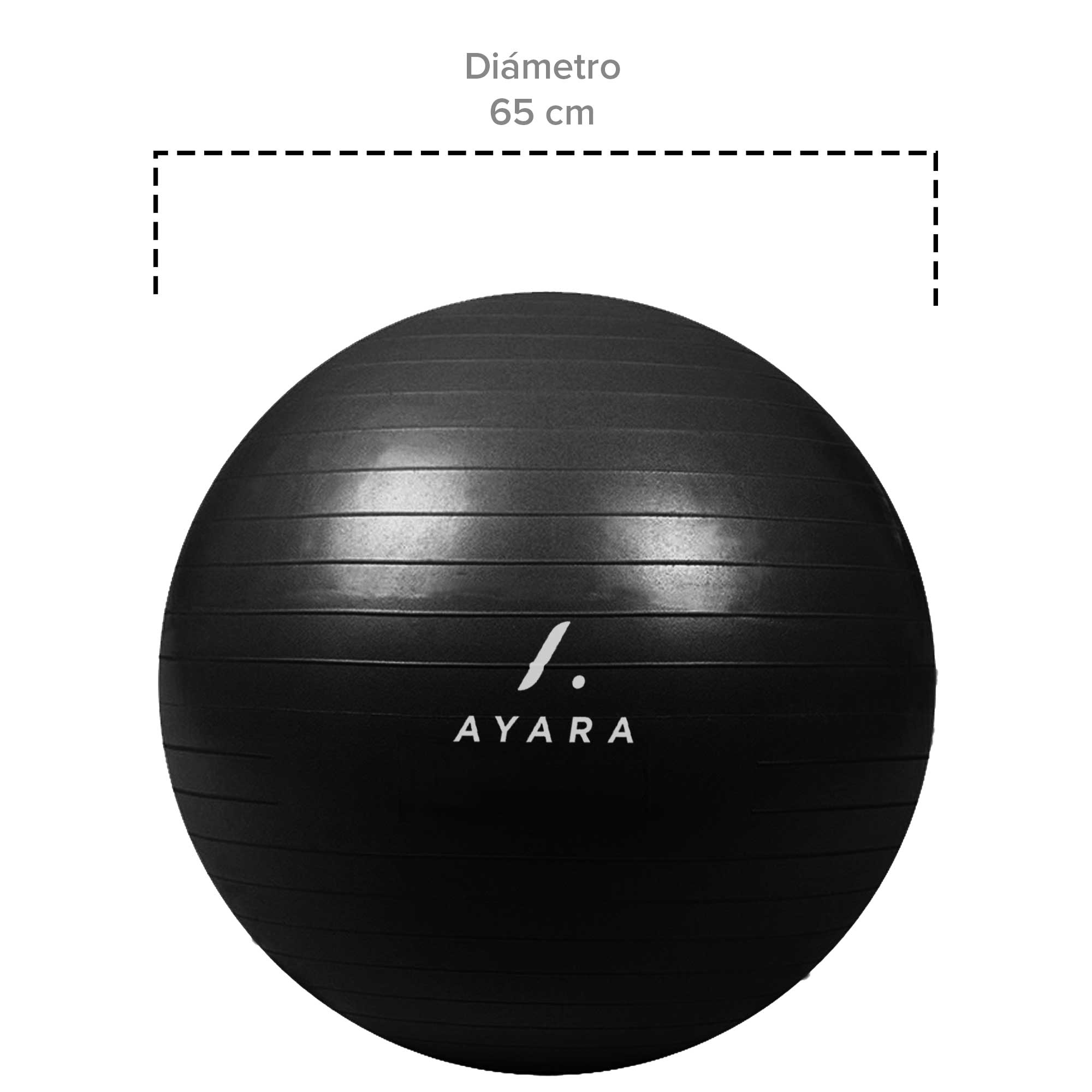 Foto 4 pulgar | Pelota para Pilates y Yoga Ayara Pel65 color Negro de 65 cm Fitness Antiestrés