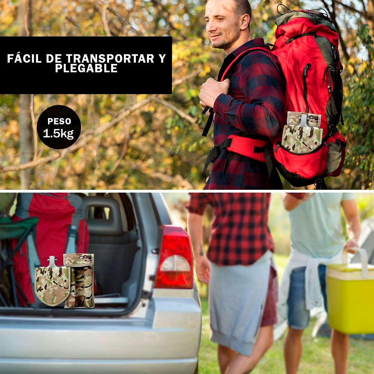 Foto 5 | Pala Plegable De Supervivencia Profesional | Herramienta Multifuncional De Campismo