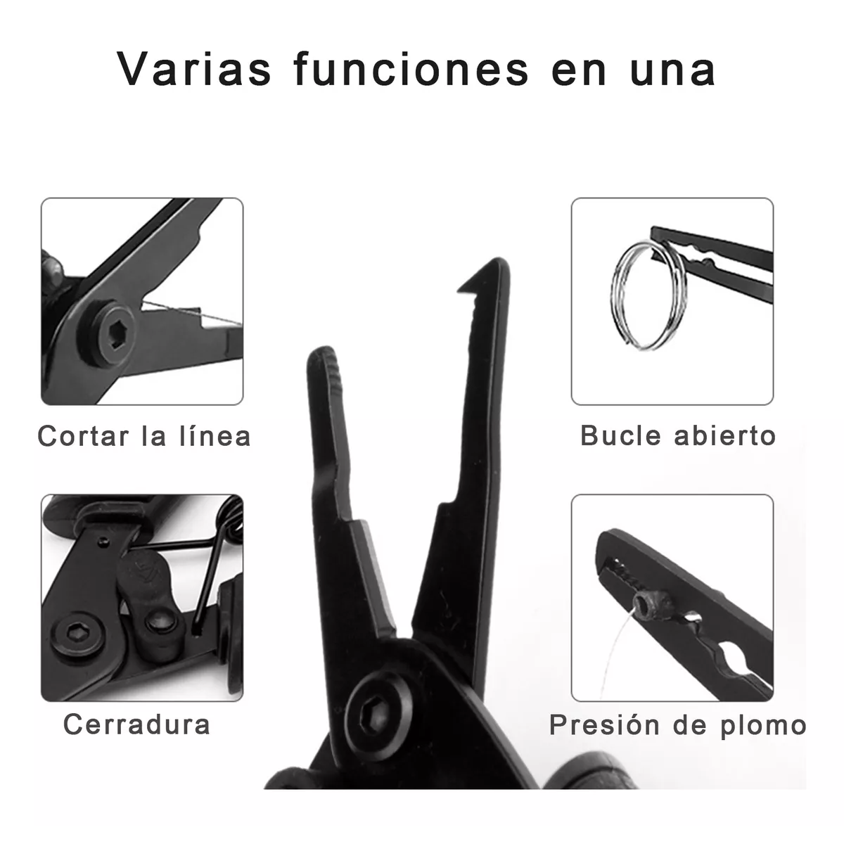 Foto 3 pulgar | Juego de Alicates de Aluminio para Pesca 5 Piezas Eo Safe Imports Esi-10493 Negro