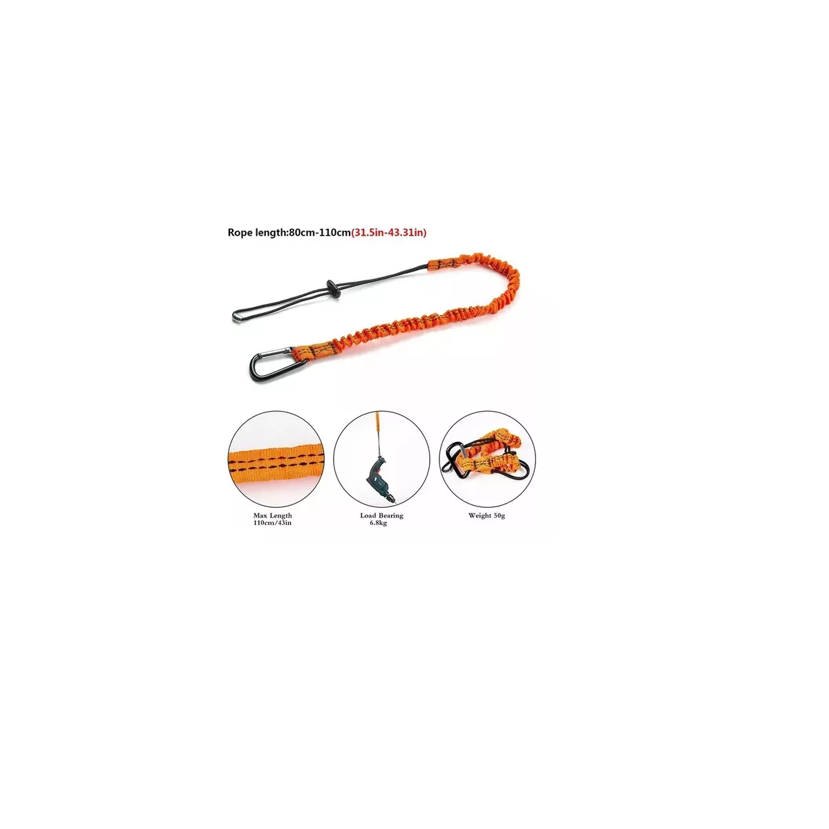 Foto 3 | Set Cordón Para Herramientas, Cordón De Seguridad De 6 Piezas Eo Safe Imports Esi-13862 Naranja