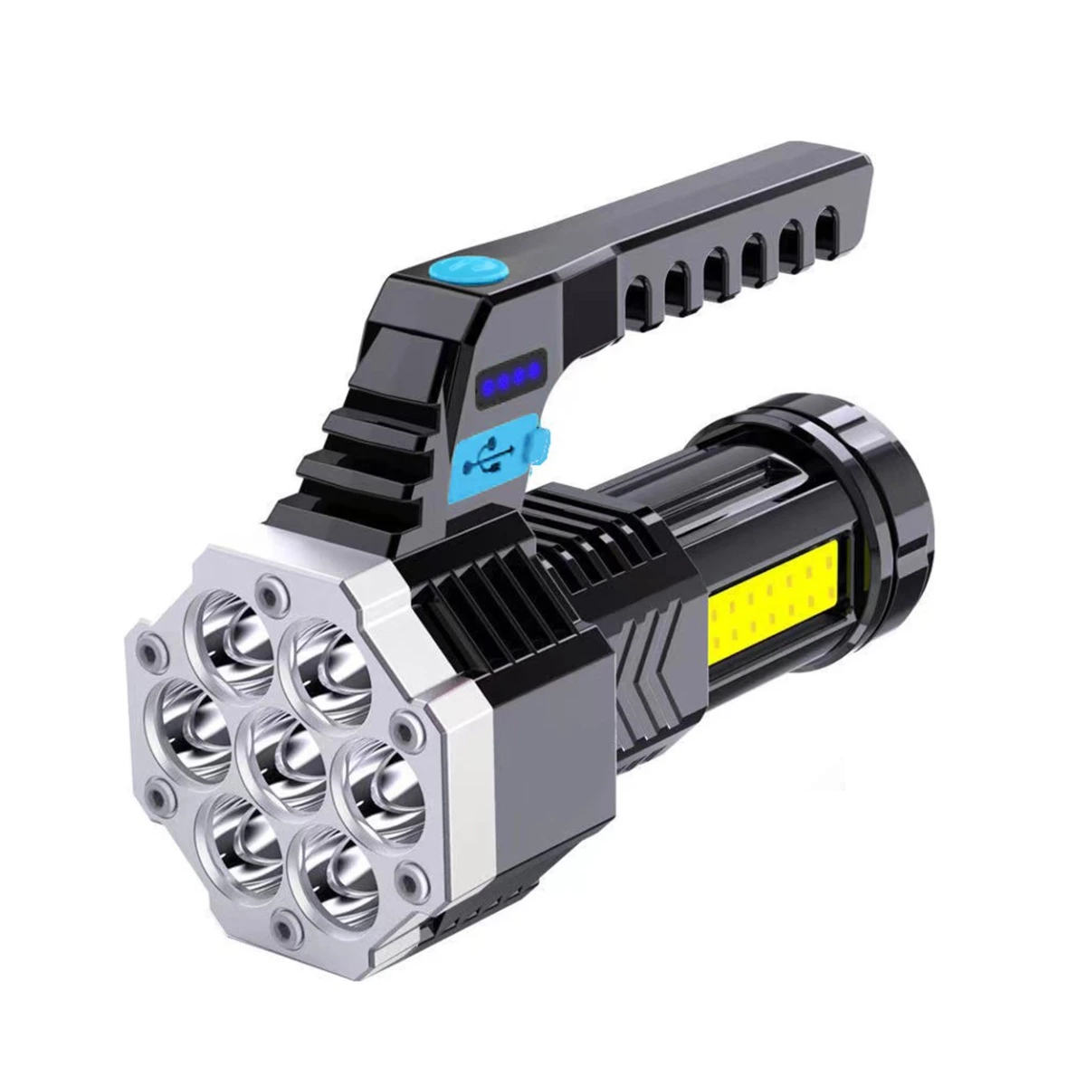 Lámpara Táctica Recargable Linterna Portátil Usb Eo Safe Imports Esi-5285 color Negro