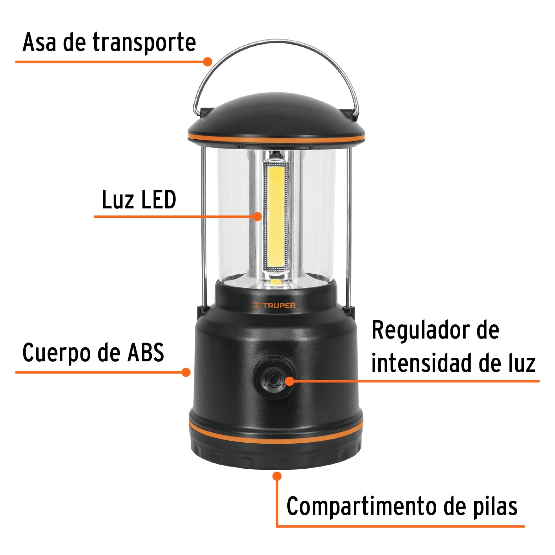 Foto 3 pulgar | Linterna Truper de LED para Campamento Tipo Farol de Pilas 3 D
