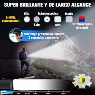 Foto 3 | Linterna de Mano Led Eo Safe Imports ESI-8085 color Negro con Trípode