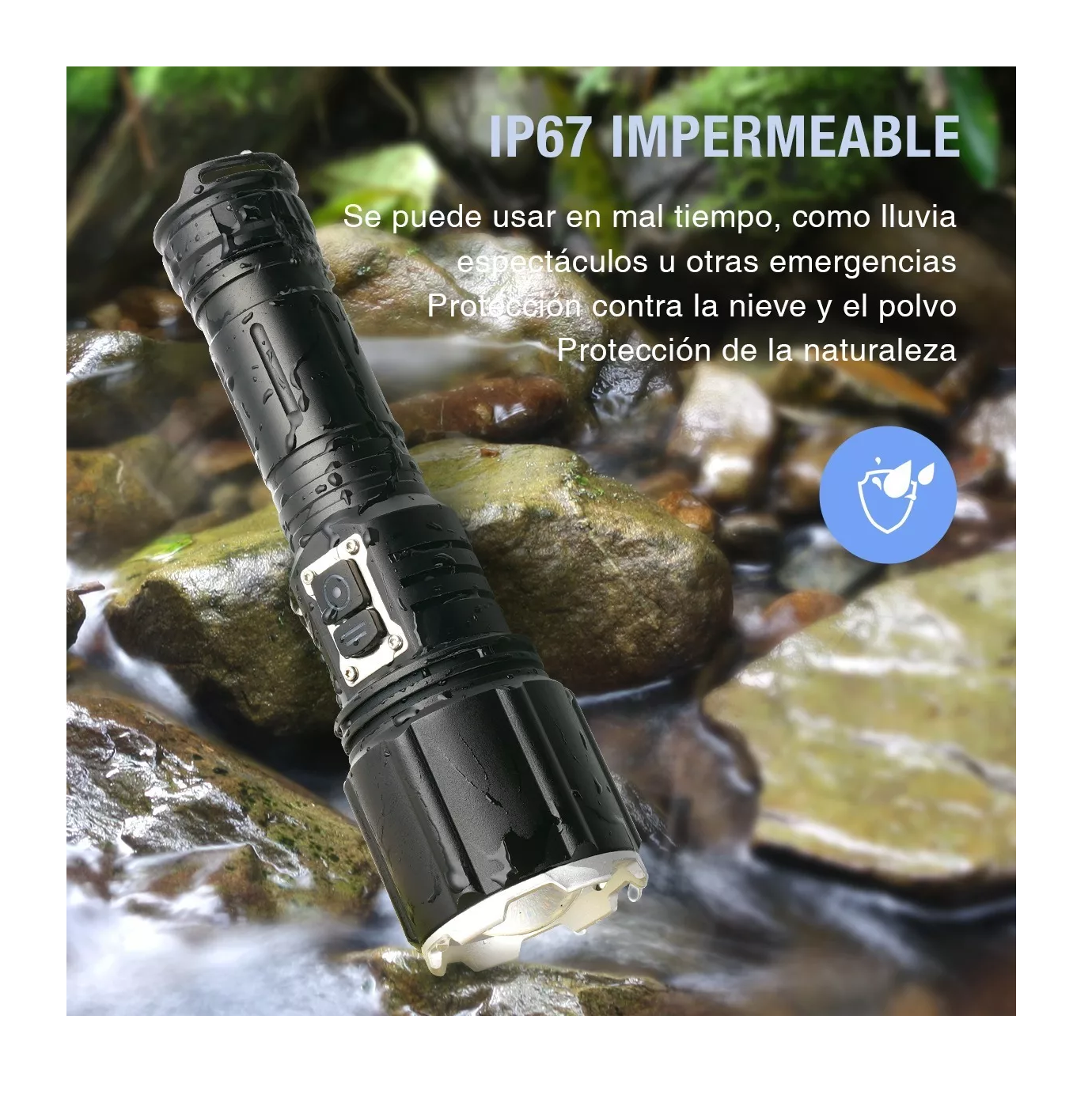 Foto 4 pulgar | Linterna Led Recargable Belug XHP160 Negro 120000 Lúmenes Linterna