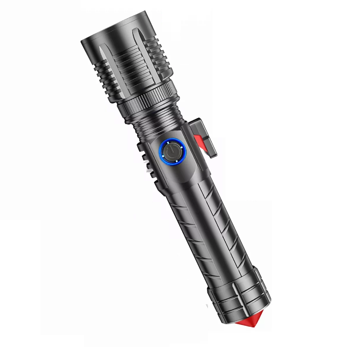 Linterna Táctica Recargable Usb Led Campismo Eo Safe Imports Gris