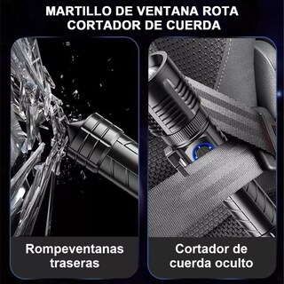 Foto 2 | Linterna Táctica Recargable Usb Led Campismo Eo Safe Imports Gris